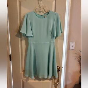 Shoshanna sz 4 mint aquamarine dress classic minimalist wedding guest party